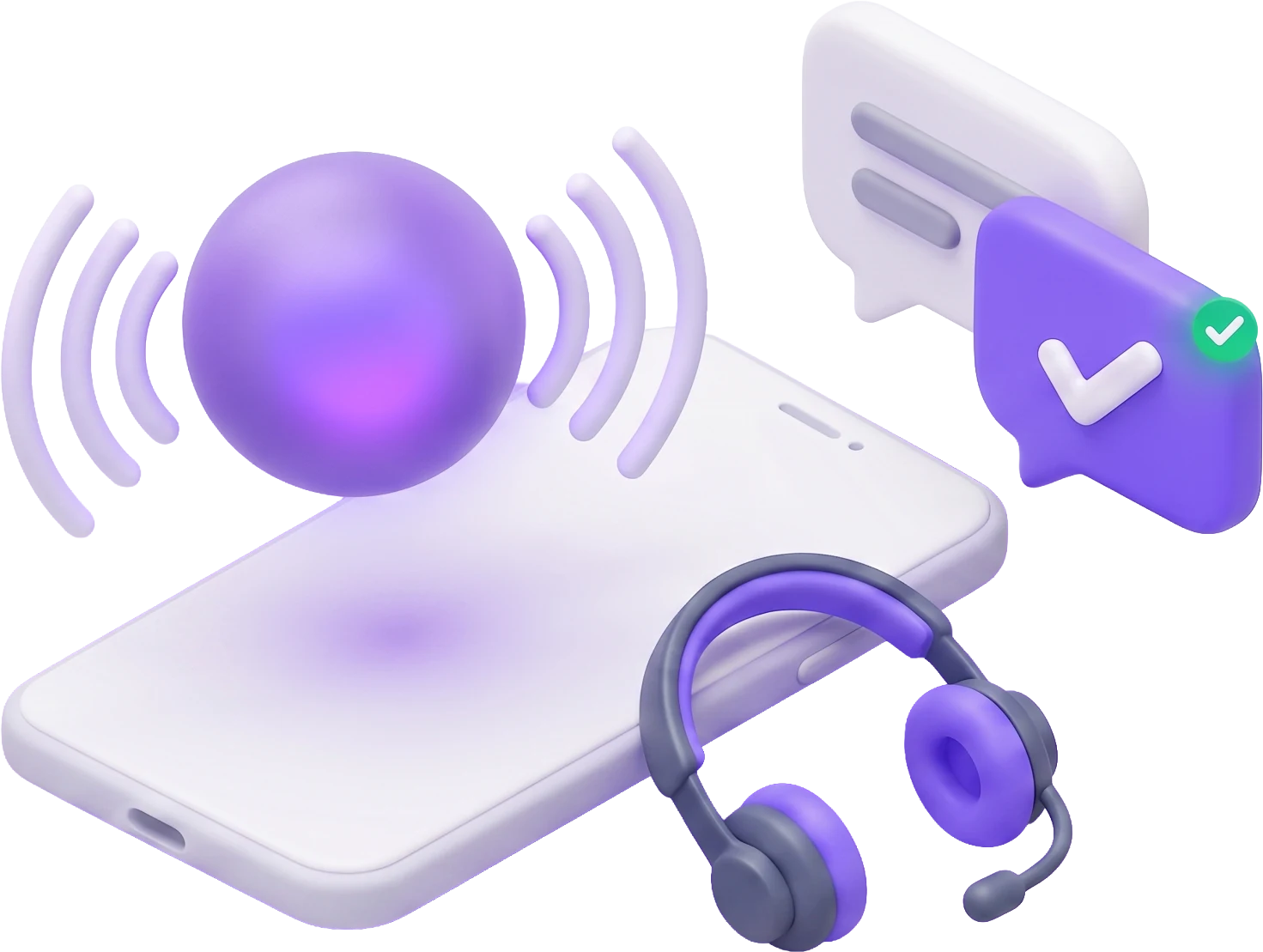 Illustration: KI-Assistentin beantwortet Telefon und Chat